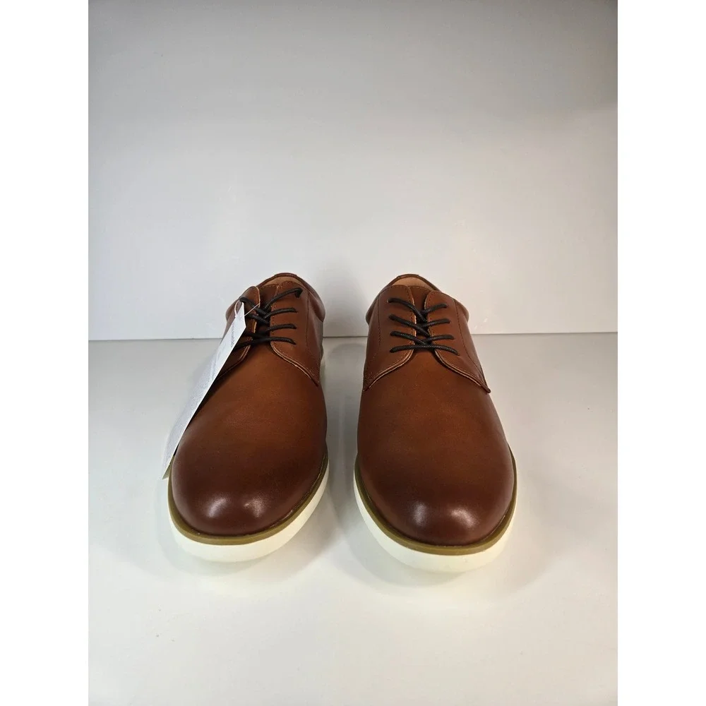 AZ Essentials Mens Casual Derby Shoes Brown Synthetic Leather Size‎ 11